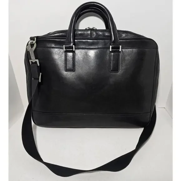 JACK SPADE FILE Laptop Bag Black Fulton Leather Briefcase MSRP $468 - Picture 2 of 16